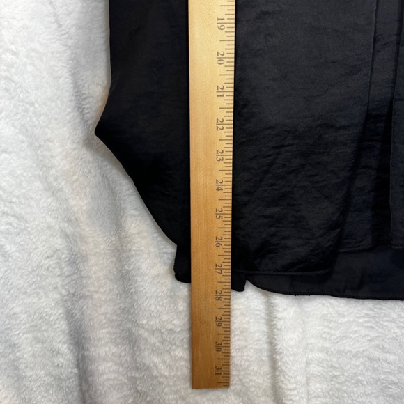 Grey & Gray Sleeveless Blouse Womens Size Small Black Satin Goth Classic - Picture 8 of 9